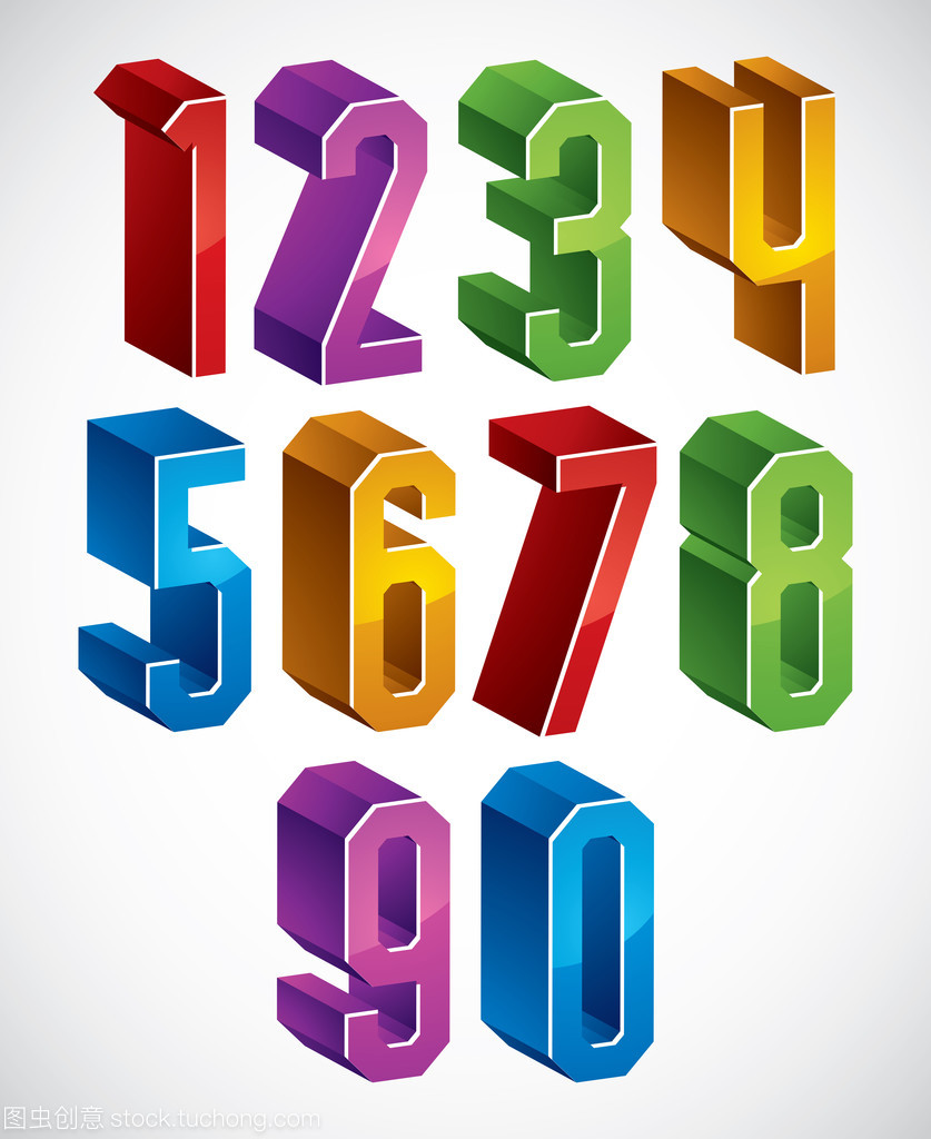3D幾何數字的藍綠調色 數字廣告設計的視覺策略